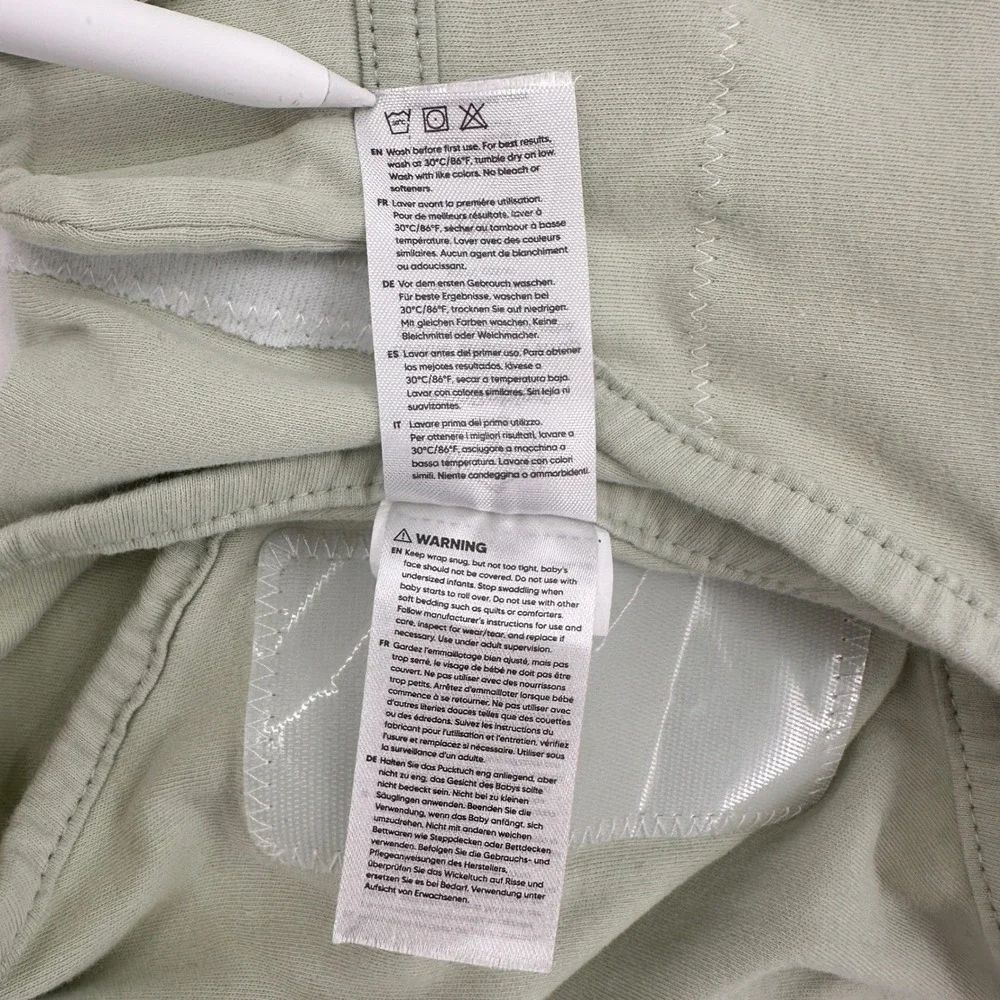 KeaBabies Soothe Swaddle Wrap Sage Green Organic Cotton 0-3M OS